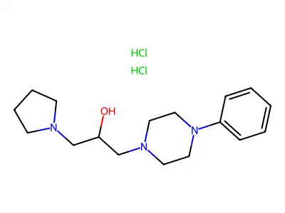 1-Piperazineethanol, 4-phenyl-alpha-(1-pyrrolidinyl)methyl)-, dihydrochloride structure