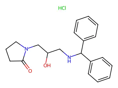 1-(2-Hydroxy-3-(diphenylmethylamine)propyl)pyrrolidin-2-one hydrochloride structure