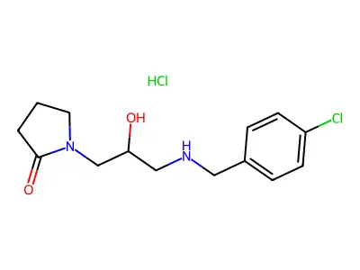 1-(3-(((4-Chlorophenyl)methyl)amino)-2-hydroxypropyl)-2-pyrrolidinone monohydrochloride structure
