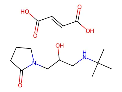 But-2-enedioic acid;1-[3-(tert-butylamino)-2-hydroxypropyl]pyrrolidin-2-one structure