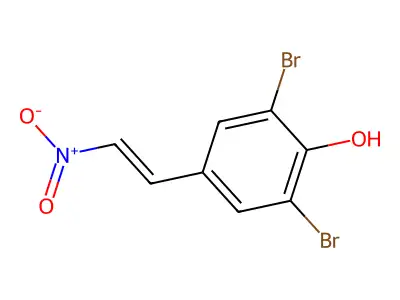 2,6-dibromo-4-[(E)-2-nitroethenyl]phenol structure