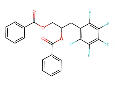 1,2-Propanediol, 3-(2,3,4,5,6-pentafluorophenyl)-, 1,2-dibenzoate structure