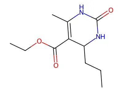 Ethyl 1,2,3,4-tetrahydro-6-methyl-2-oxo-4-propyl-5-pyrimidinecarboxylate structure
