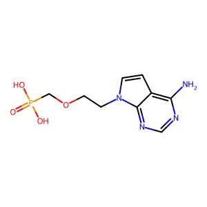 2-(4-Aminopyrrolo[2,3-d]pyrimidin-7-yl)ethoxymethylphosphonic acid structure