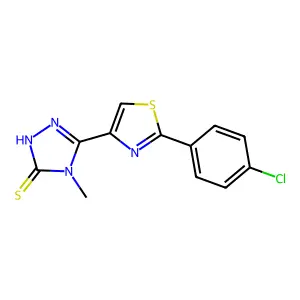 5-[2-(4-chlorophenyl)-1,3-thiazol-4-yl]-4-methyl-4H-1,2,4-triazole-3-thiol structure