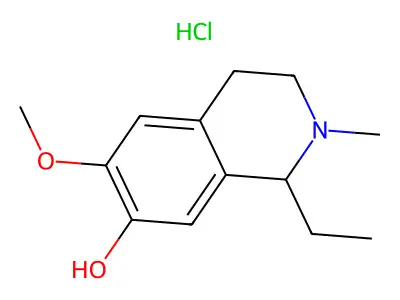 1-ethyl-6-methoxy-2-methyl-3,4-dihydro-1H-isoquinolin-7-ol;hydrochloride structure
