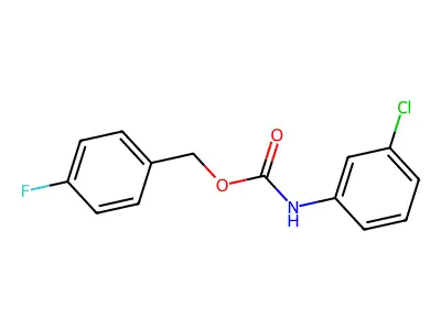 Carbamic acid, (3-chlorophenyl)-, (4-fluorophenyl)methyl ester structure