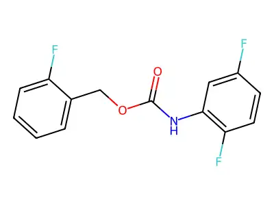 (2-fluorophenyl)methyl N-(2,5-difluorophenyl)carbamate structure