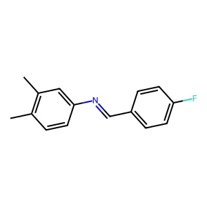 3,4-Dimethyl-N-(4-fluorobenzylidene)aniline structure