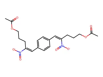 [5-[4-(5-Acetyloxy-2-nitropent-1-enyl)phenyl]-4-nitropent-4-enyl] acetate structure
