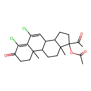 4,6-dichloro-3,20-dioxopregna-4,6-dien-17-yl acetate structure