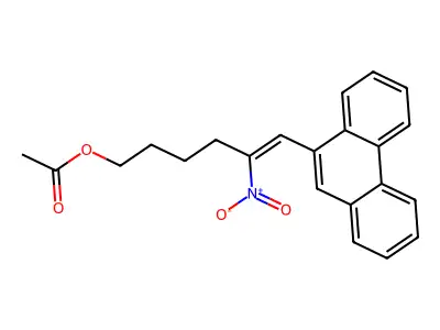 (5-Nitro-6-phenanthren-9-ylhex-5-enyl) acetate structure