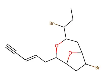 7-Bromo-4-(1-bromopropyl)-2-pent-2-en-4-ynyl-3,9-dioxabicyclo[4.2.1]nonane structure