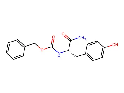 benzyl N-[1-carbamoyl-2-(4-hydroxyphenyl)ethyl]carbamate structure
