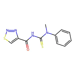N-methyl-N-phenyl-N'-(1,2,3-thiadiazol-4-ylcarbonyl)thiourea structure