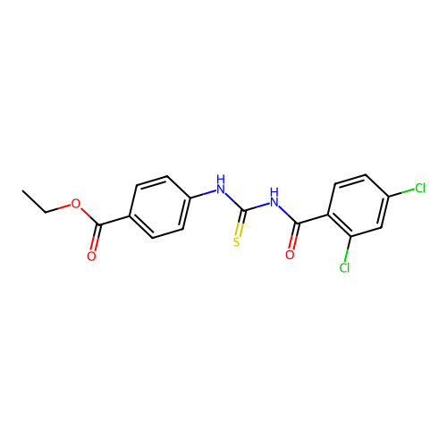 Ethyl 4-(2,4-dichlorobenzoylthioureido)benzoate structure