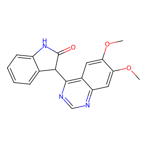 6,7-Dimethoxy-4-(oxindol-3-yl)quinazoline structure