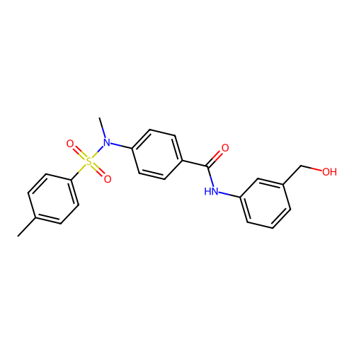N-[3-(hydroxymethyl)phenyl]-4-[methyl-(4-methylphenyl)sulfonylamino]benzamide structure