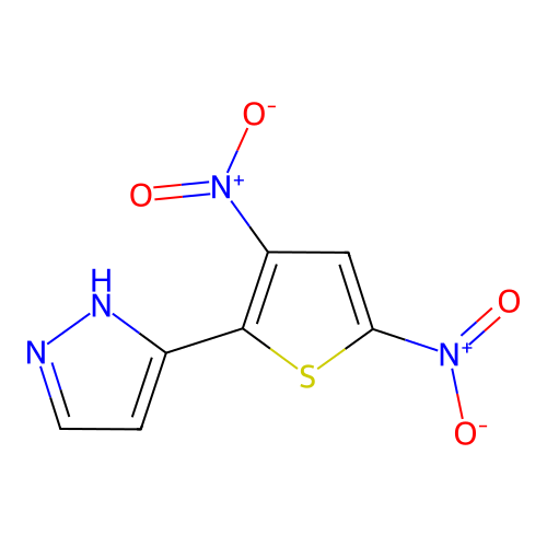 5-{3,5-bisnitro-2-thienyl}-1H-pyrazole structure