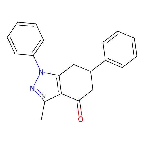 3-methyl-1,6-diphenyl-6,7-dihydro-5H-indazol-4-one structure