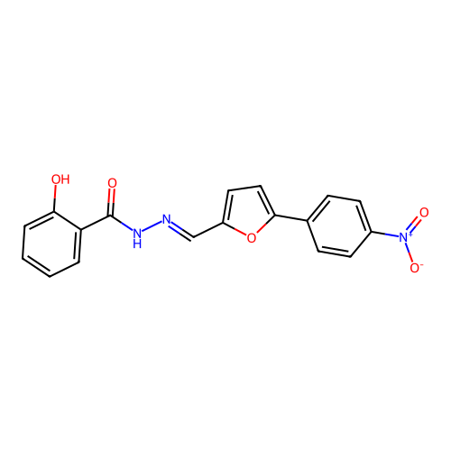 2-hydroxy-N'-{(E)-[5-(4-nitrophenyl)furan-2-yl]methylidene}benzohydrazide structure