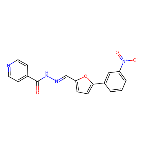 (E)-N'-((5-(3-nitrophenyl)furan-2-yl)methylene)isonicotinohydrazide structure
