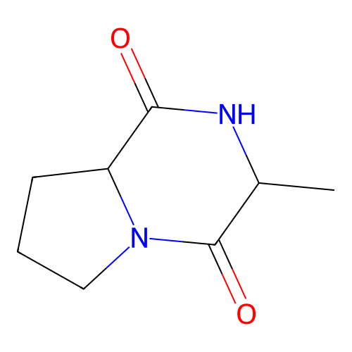 3-Methyl-octahydropyrrolo(1,2-a)piperazine-1,4-dione structure