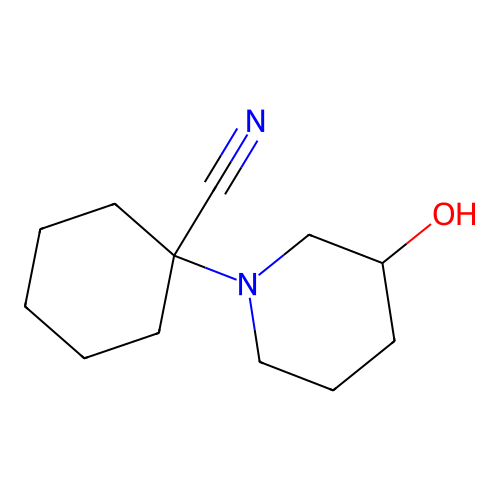 1-(3-Hydroxypiperidin-1-yl)cyclohexane-1-carbonitrile structure