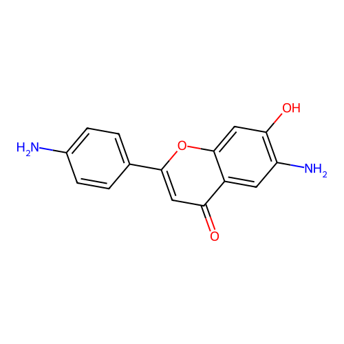 6-Amino-2-(4-aminophenyl)-7-hydroxychromen-4-one structure