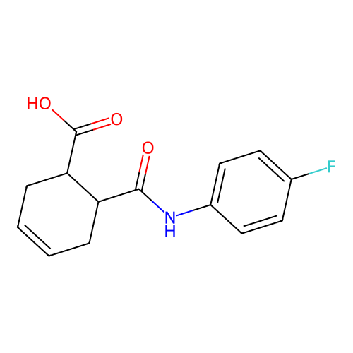 6-[(4-Fluoroanilino)carbonyl]-3-cyclohexene-1-carboxylic acid structure