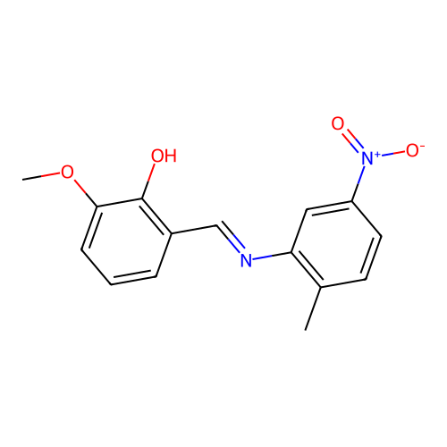 2-methoxy-6-{(E)-[(2-methyl-5-nitrophenyl)imino]methyl}phenol structure