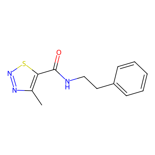 4-methyl-N-phenethyl-1,2,3-thiadiazole-5-carboxamide structure
