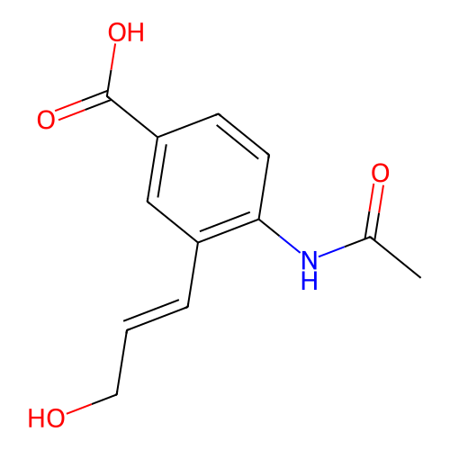 4-Acetamido-3-(3-hydroxyprop-1-enyl)benzoic acid structure
