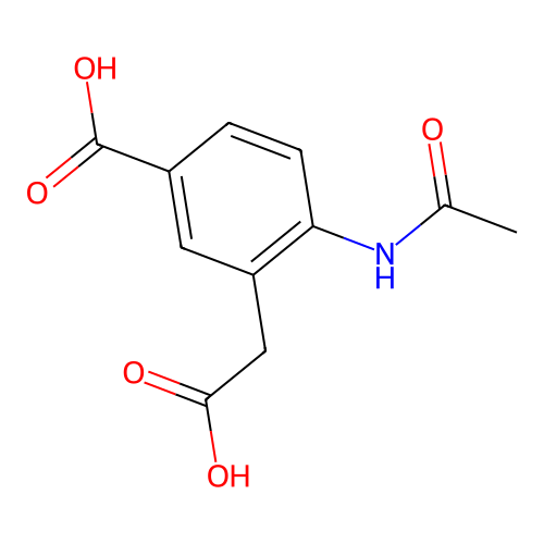 4-Acetamido-3-(carboxymethyl)benzoic acid structure