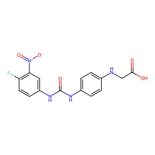 N-(4-(4-Fluoro-3-nitrophenylureido)phenyl)glycine structure
