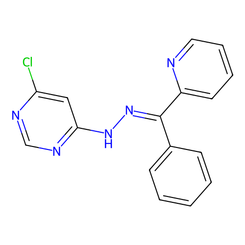 (E)-Phenyl(2-pyridinyl)methanone (6-chloro-4-pyrimidinyl)hydrazone structure