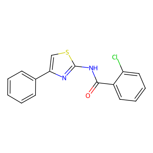 2-chloro-N-(4-phenyl-1,3-thiazol-2-yl)benzamide structure