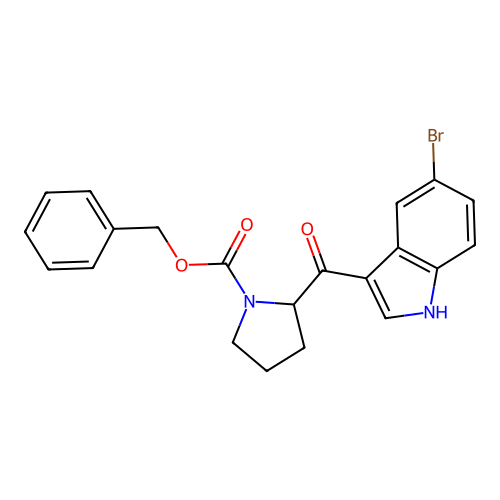 benzyl 2-(5-bromo-1H-indole-3-carbonyl)pyrrolidine-1-carboxylate structure