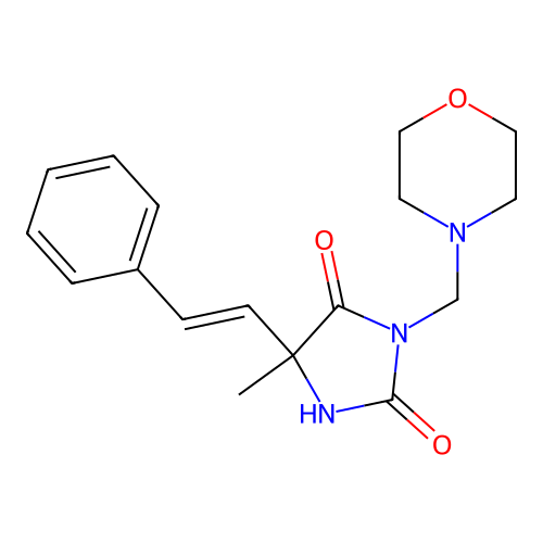 Hydantoin, 5-methyl-3-(morpholinomethyl)-5-styryl- structure