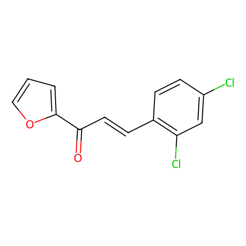 (2E)-3-(2,4-dichlorophenyl)-1-(furan-2-yl)prop-2-en-1-one structure