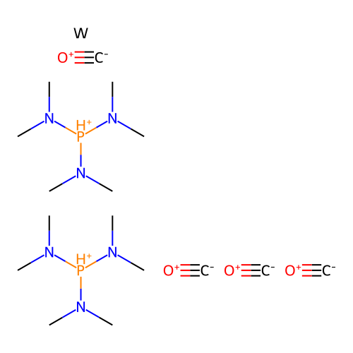 Tungsten, tetracarbonylbis(hexamethylphosphorous triamide)- structure