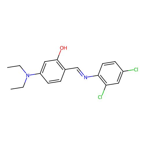 2-{[(2,4-Dichlorophenyl)imino]methyl}-5-(diethylamino)phenol structure