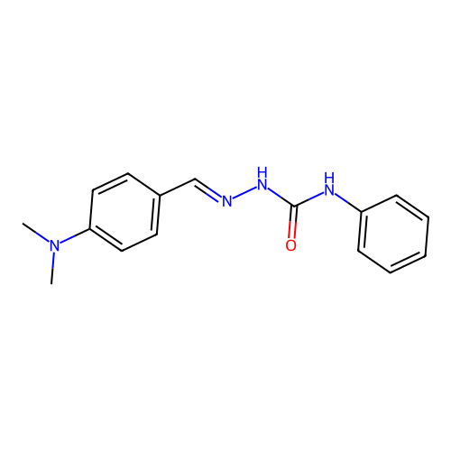 4-(dimethylamino)benzaldehyde N-phenylsemicarbazone structure