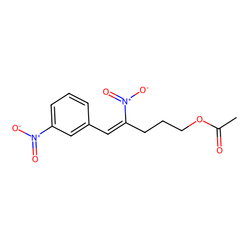 [(Z)-4-nitro-5-(3-nitrophenyl)pent-4-enyl] acetate structure