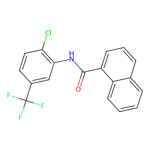 N-[2-chloro-5-(trifluoromethyl)phenyl]-1-naphthamide structure