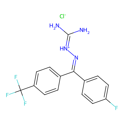 Benzophenone guanylhydrazone, 4-fluoro-4'-trifluoromethyl-, hydrochloride structure