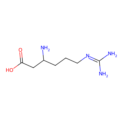 (3S)-3-amino-6-[(diaminomethylidene)amino]hexanoic acid structure