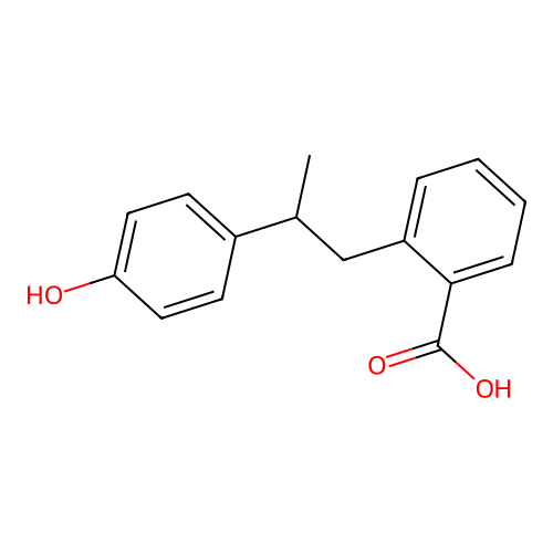 2-(2-(4-Hydroxyphenyl)propyl)benzoic acid structure