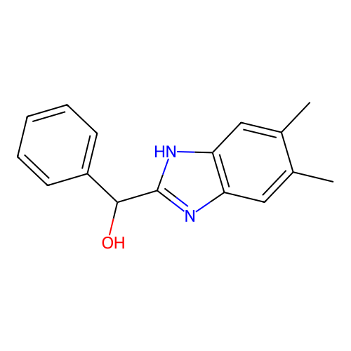 2-(alpha-Hydroxybenzyl)-5,6-dimethylbenzimidazole structure
