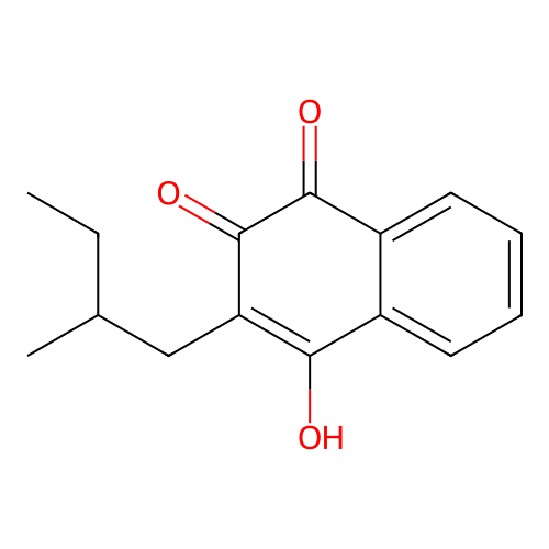 Q117 2-Hydroxy-3-(2-methylbutyl)-1,4-naphthoquinone structure